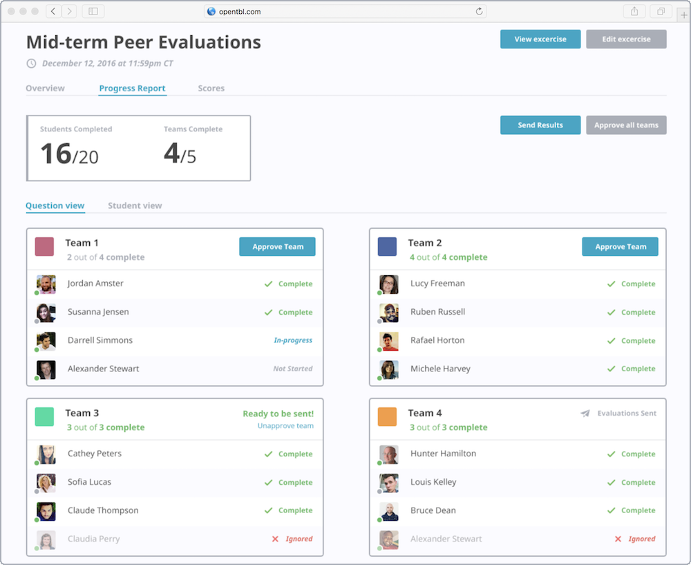 Peer Evaluation Progress Report