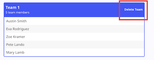 Delete team